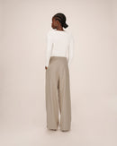 Greige Strokes Tailored Trousers