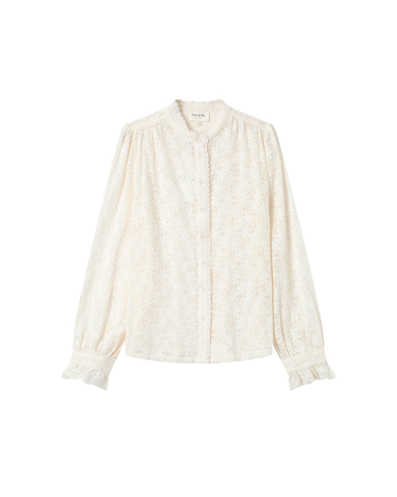 Blusa con vuelo crudo