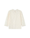 Blusa Stella color crudo con cuello levantado