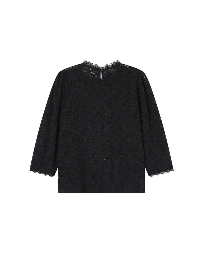 Blusa negra con cuello levantado Stella