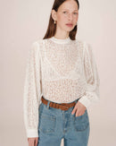 Sicilia Ivory Pussy Collar Blouse