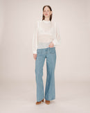 Sicilia Ivory Pussy Collar Blouse