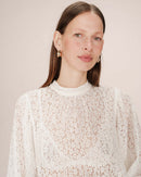 Sicilia Ivory Pussy Collar Blouse