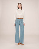 Sicilia Ivory Pussy Collar Blouse