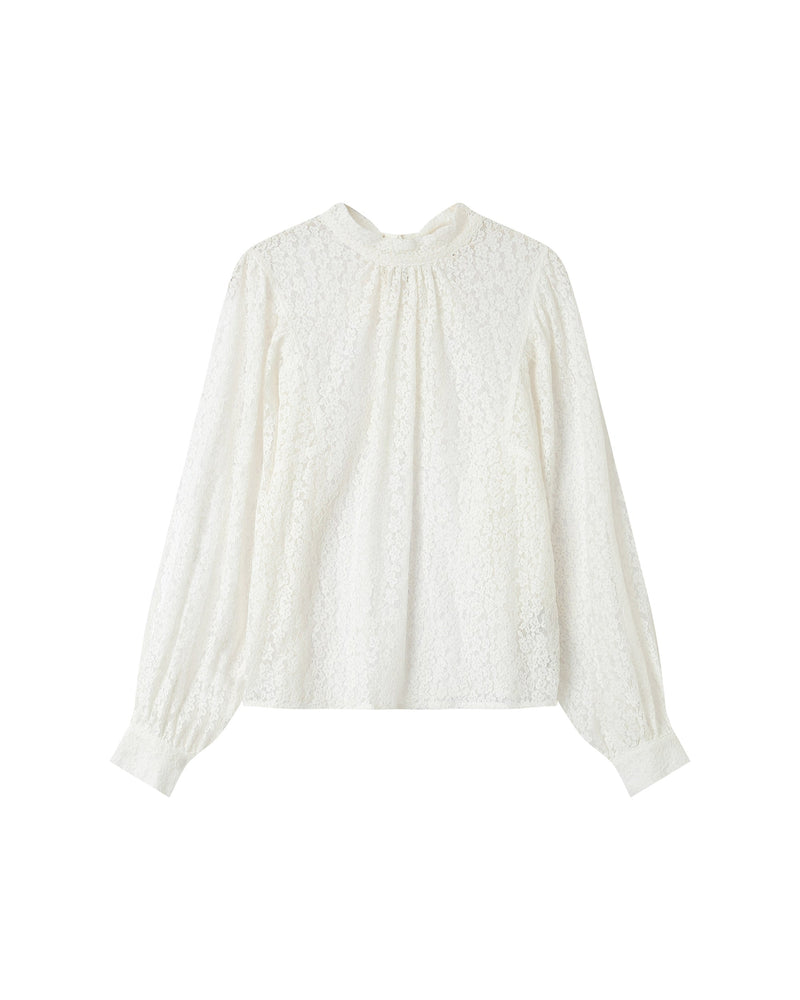 Sicilia Ivory Pussy Collar Blouse