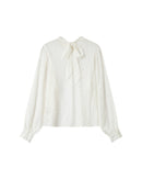 Sicilia Ivory Pussy Collar Blouse