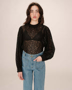 Blouse Col Lavallière Noir Sicilia