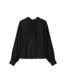 Blusa negra con cuello tipo coño Sicilia
