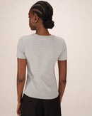 Camiseta gris con cuello redondo Sure