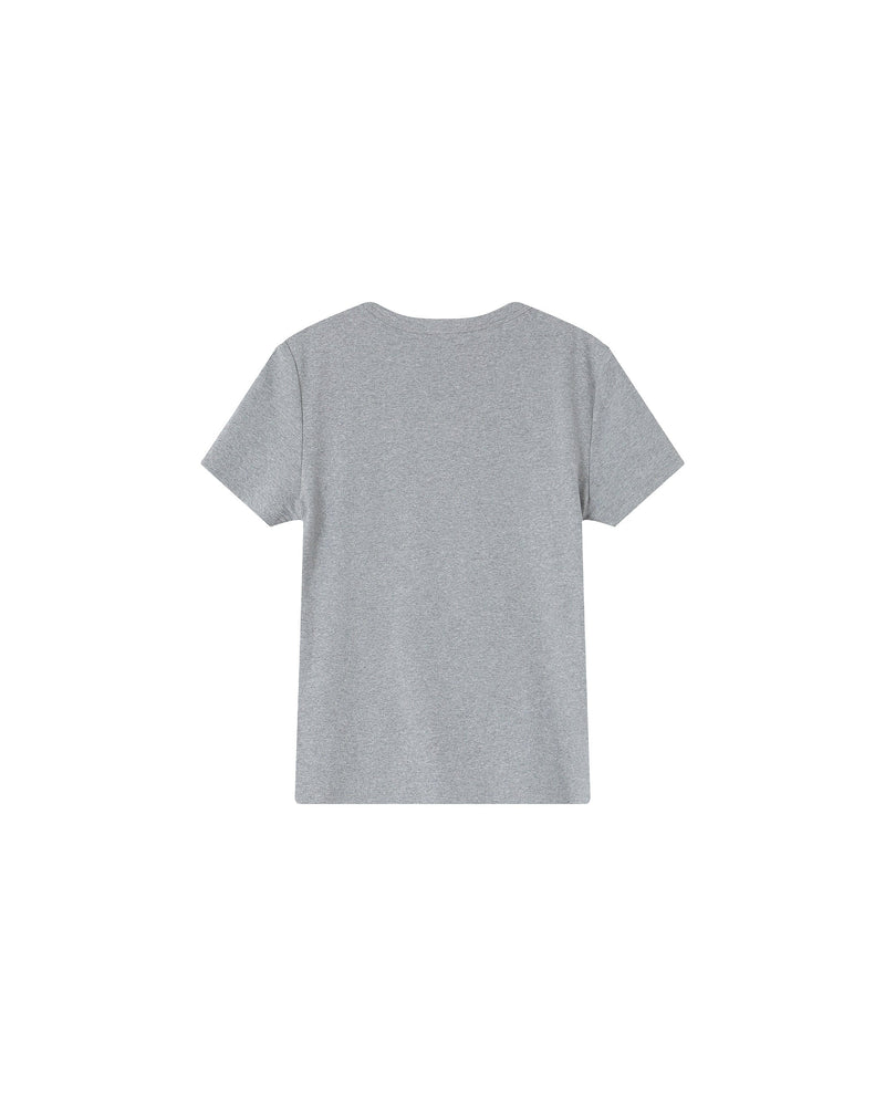 Camiseta gris con cuello redondo Sure
