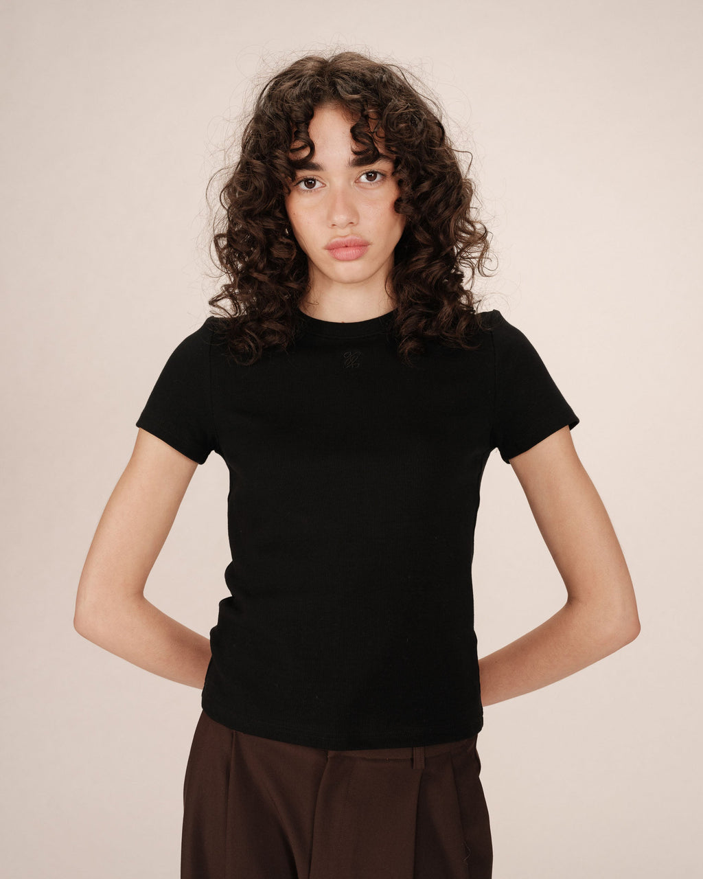 Black Round Neck T-Shirt Sure