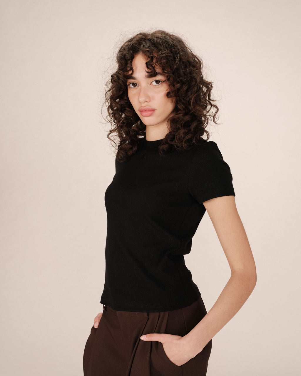 Black Round Neck T-Shirt Sure