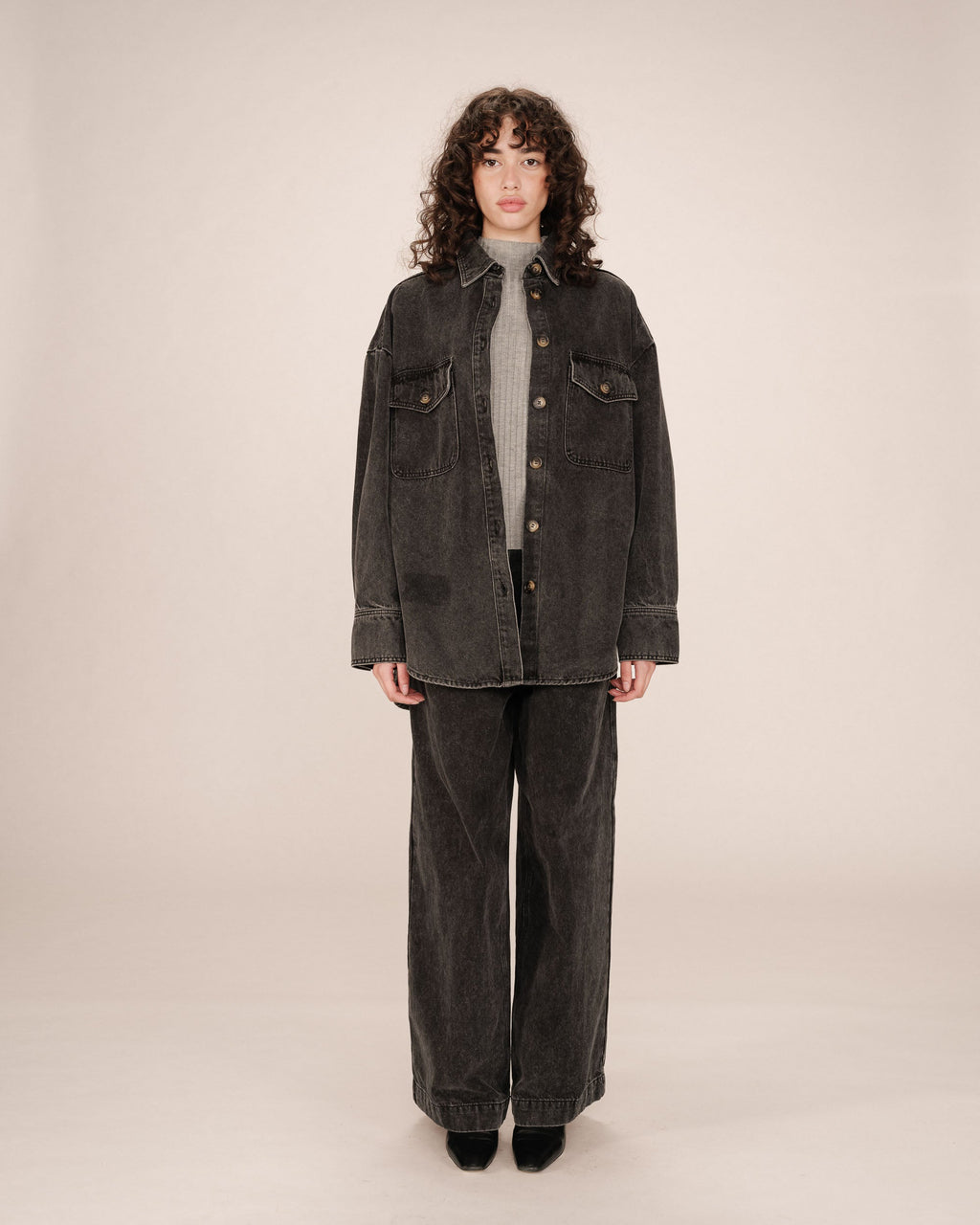 Oversized Shirt Black Washed Sydney