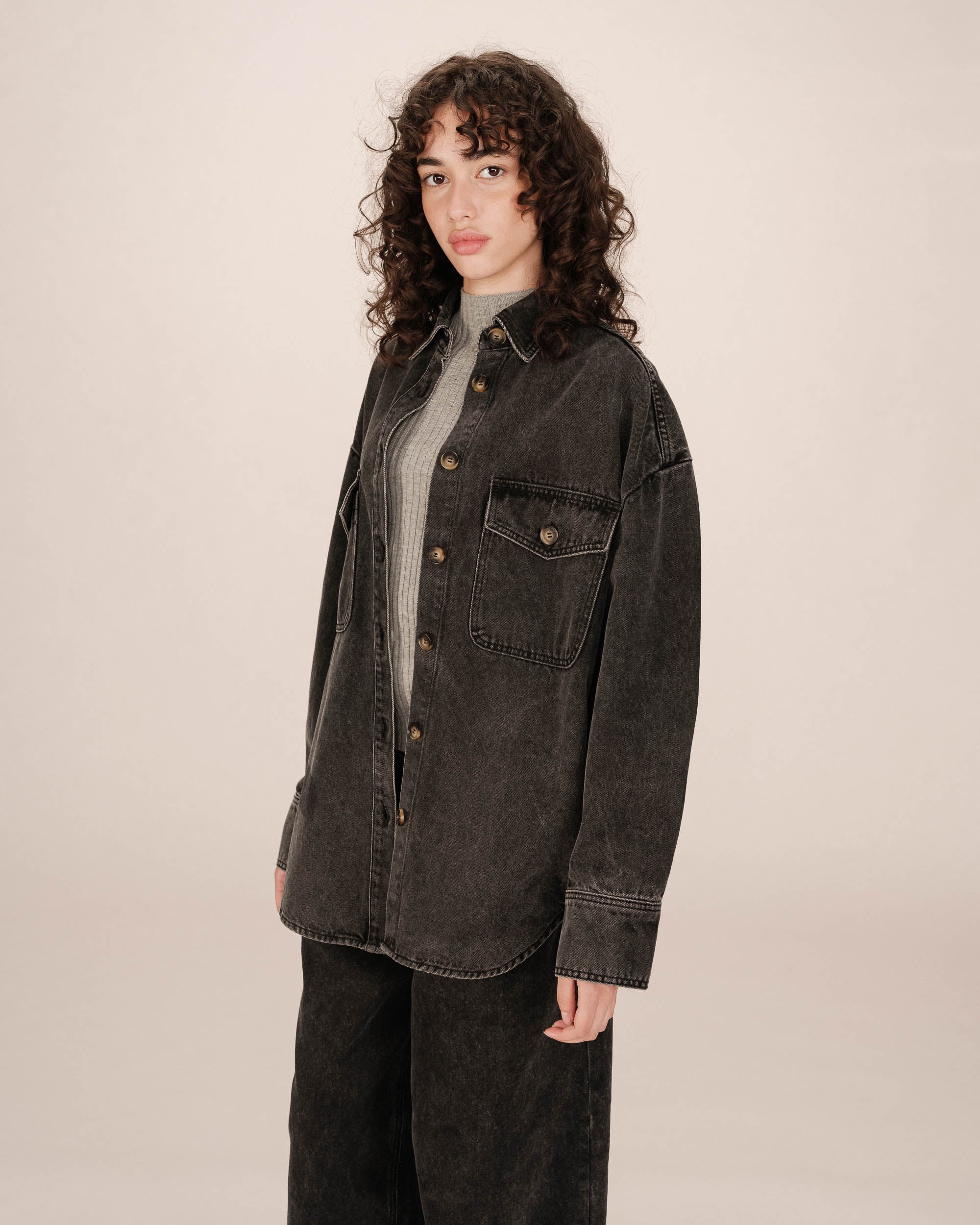 Oversized Shirt Black Washed Sydney
