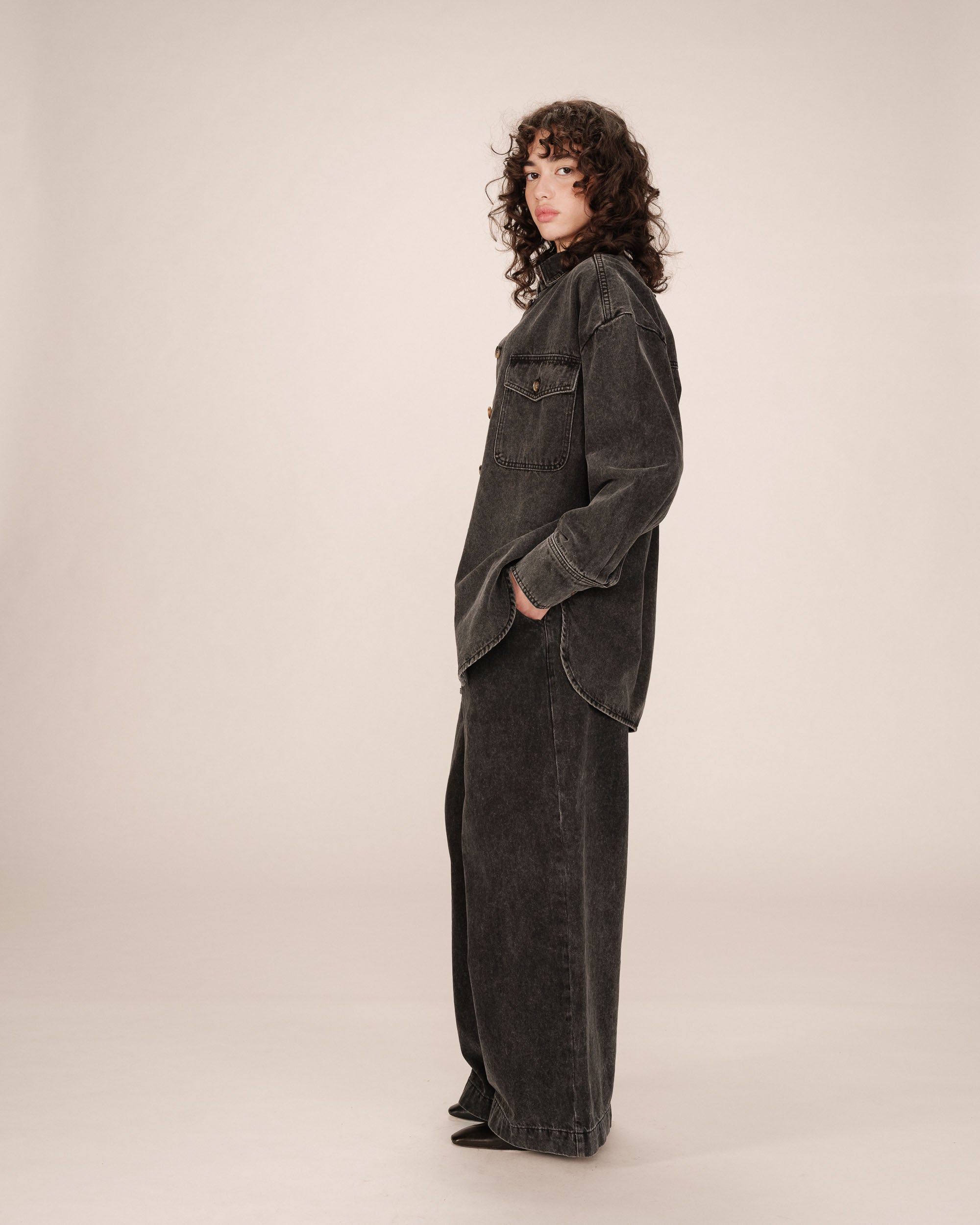 Oversized Shirt Black Washed Sydney