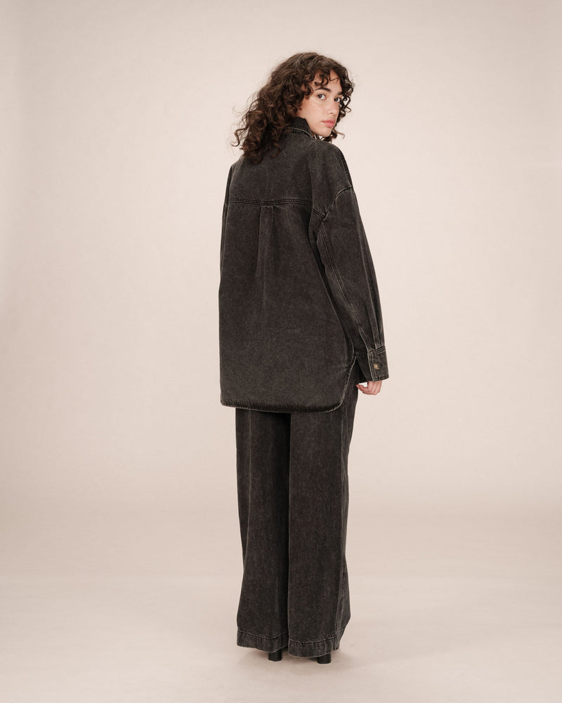Sobrecamisa Sydney extragrande lavada en negro