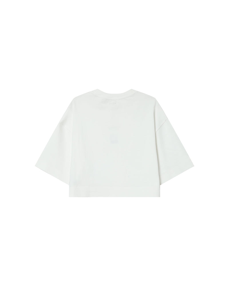 Top corto con estrella marfil