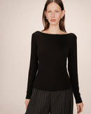 Top negro con cuello barco Stanley