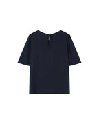 Fluid Round-Neck Top Navy Shine