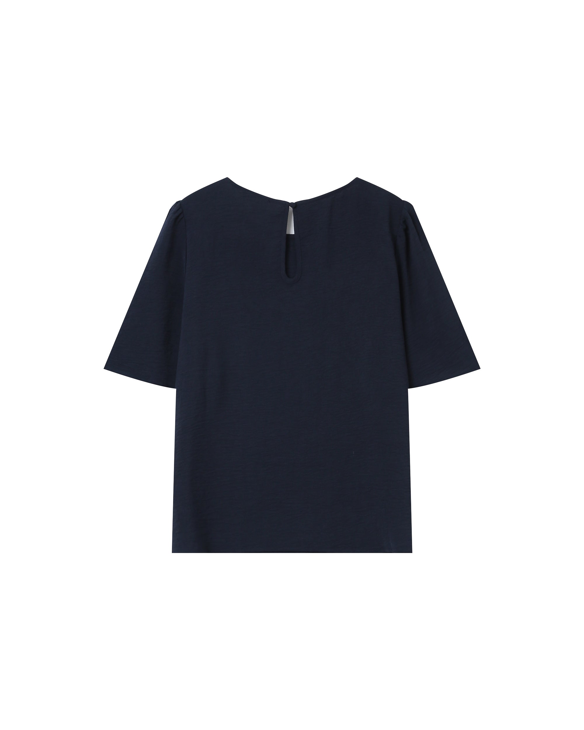 Fluid Round-Neck Top Navy Shine
