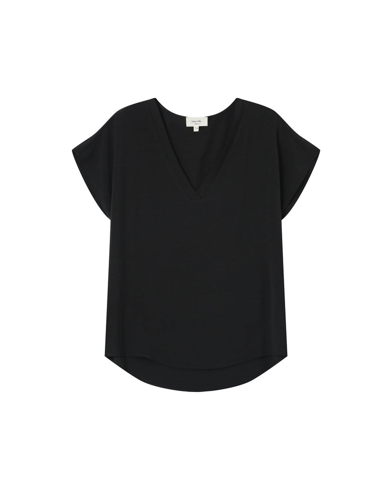 Top fluido con cuello en V Black Season