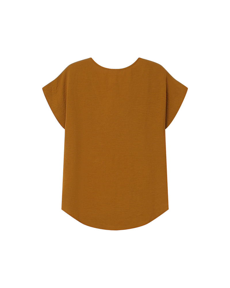 Top fluido cuello pico Temporada Ocre