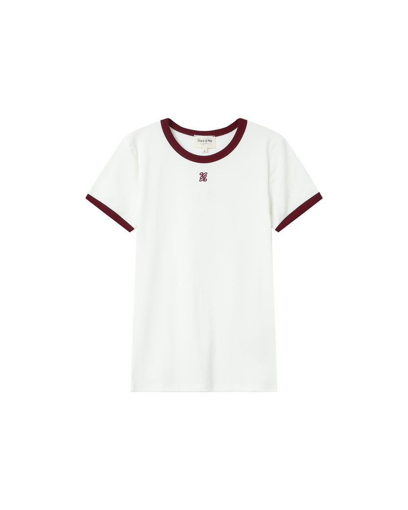 Camiseta G&M con monograma bordado Crudo Sany
