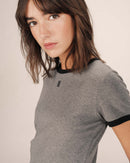 Camiseta con monograma bordado de G&M Sany gris