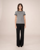 Camiseta con monograma bordado de G&M Sany gris