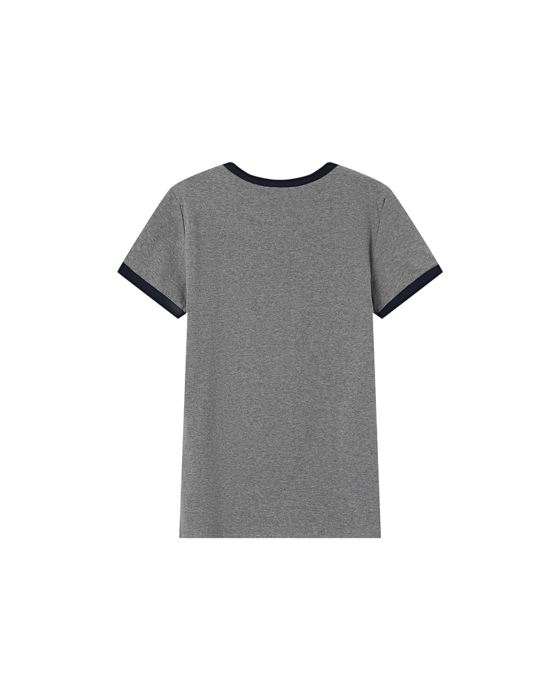 Camiseta con monograma bordado de G&M Sany gris