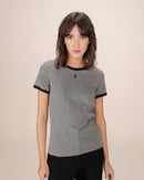 Camiseta con monograma bordado de G&M Sany gris
