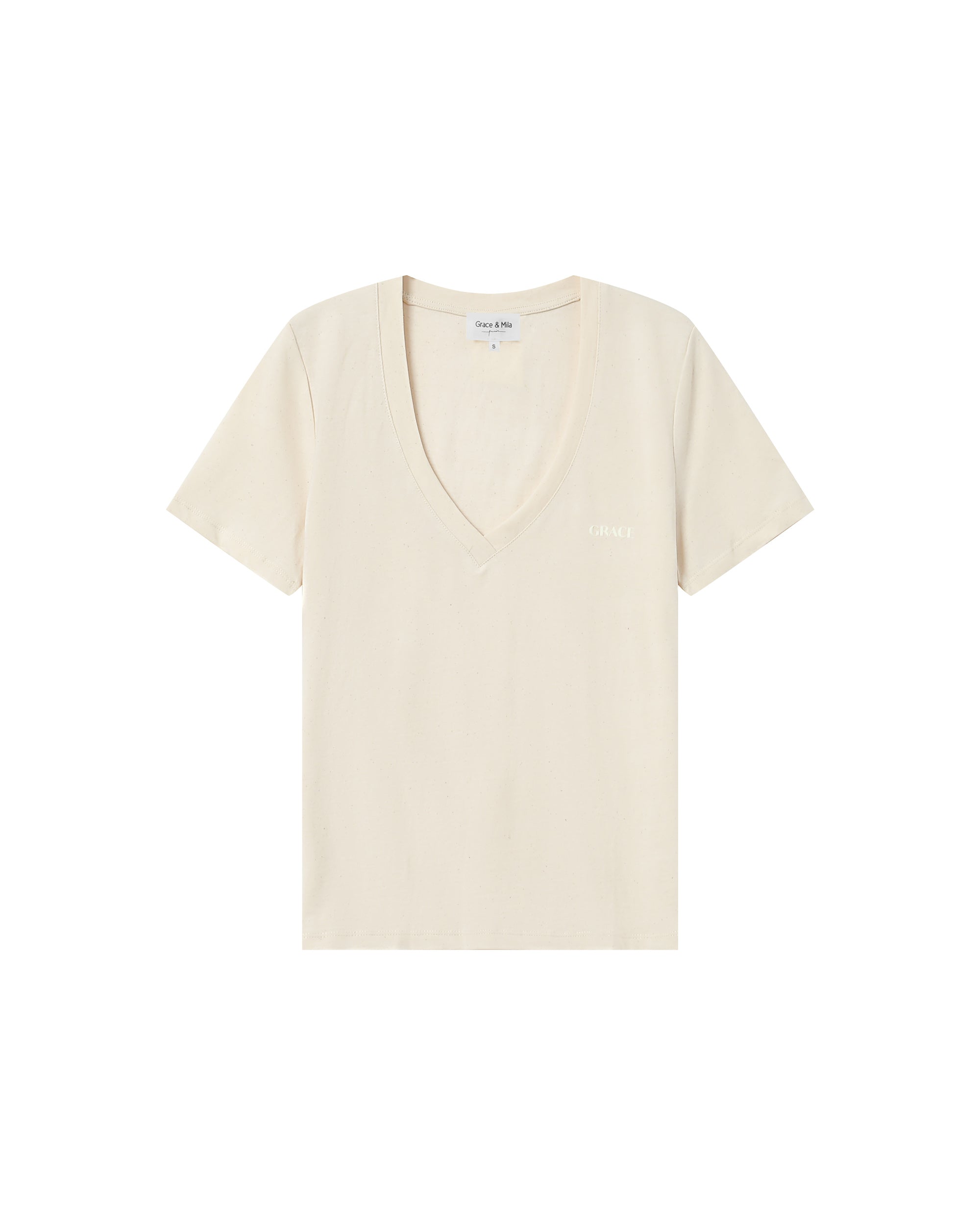 Camiseta con Mensaje Beige Samory