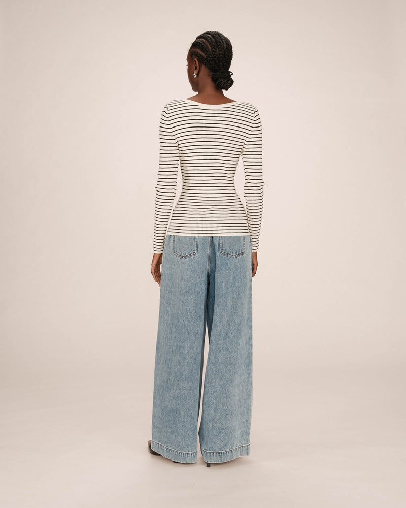 Striped Jumper Ecru Saturday