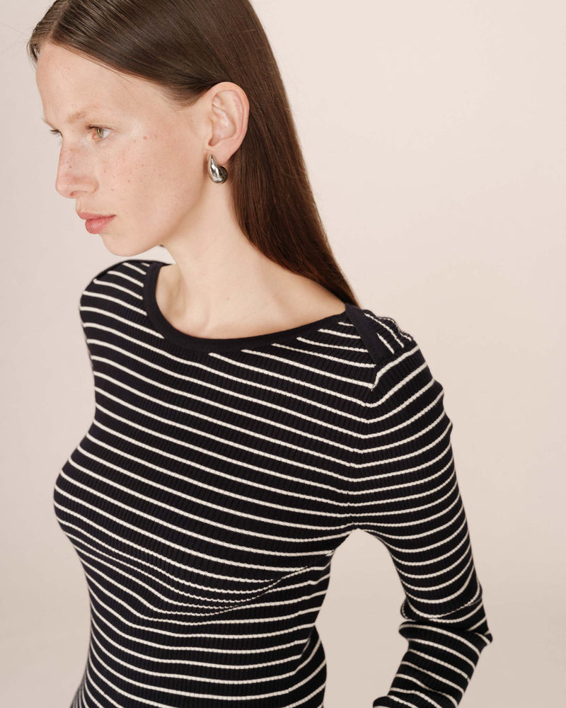 Navy Striped Sweater Saturday