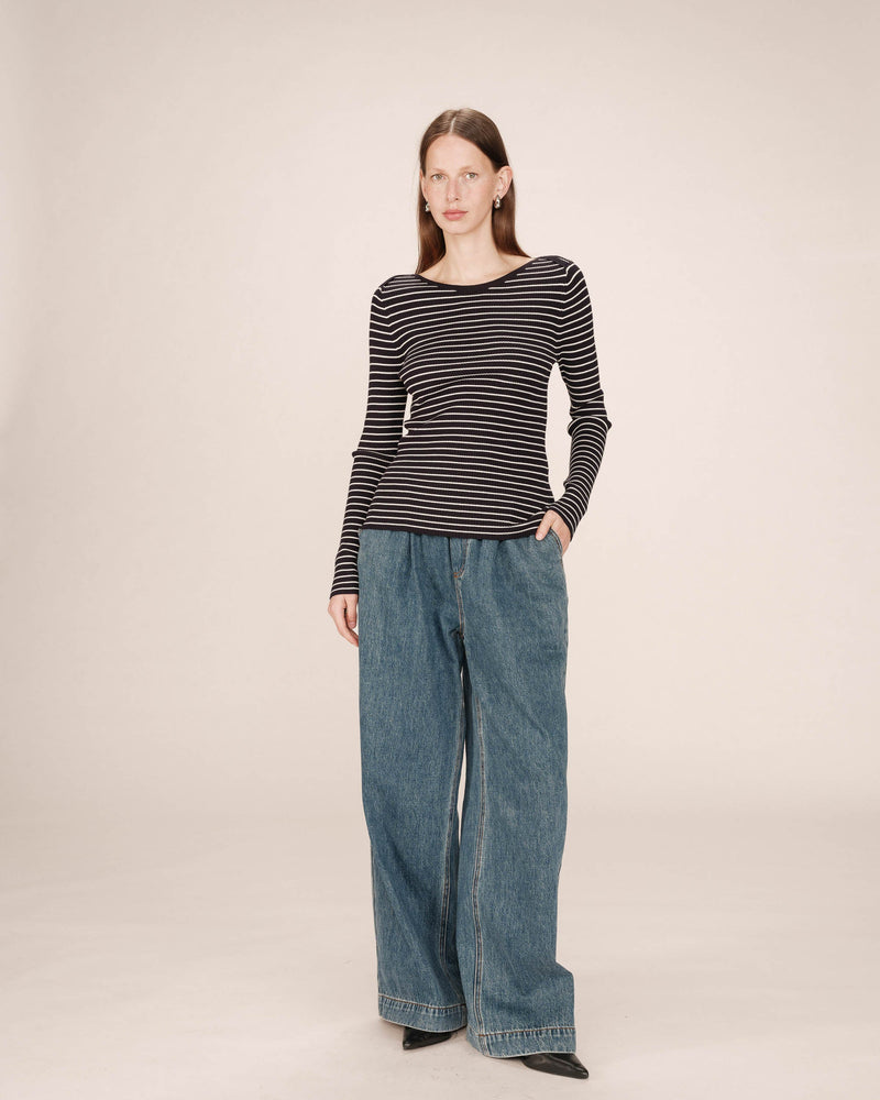 Navy Striped Sweater Saturday
