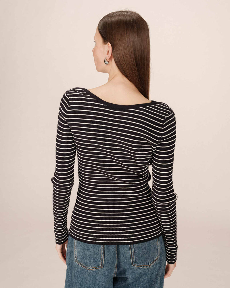 Navy Striped Sweater Saturday