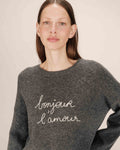 Anthracite Embroidered Slogan Jumper Saints