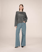 Anthracite Embroidered Slogan Jumper Saints