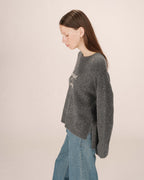Anthracite Embroidered Slogan Jumper Saints