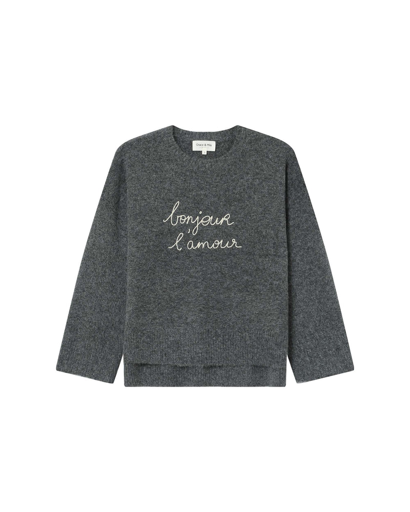 Saints Anthracite Embroidered Message Sweater