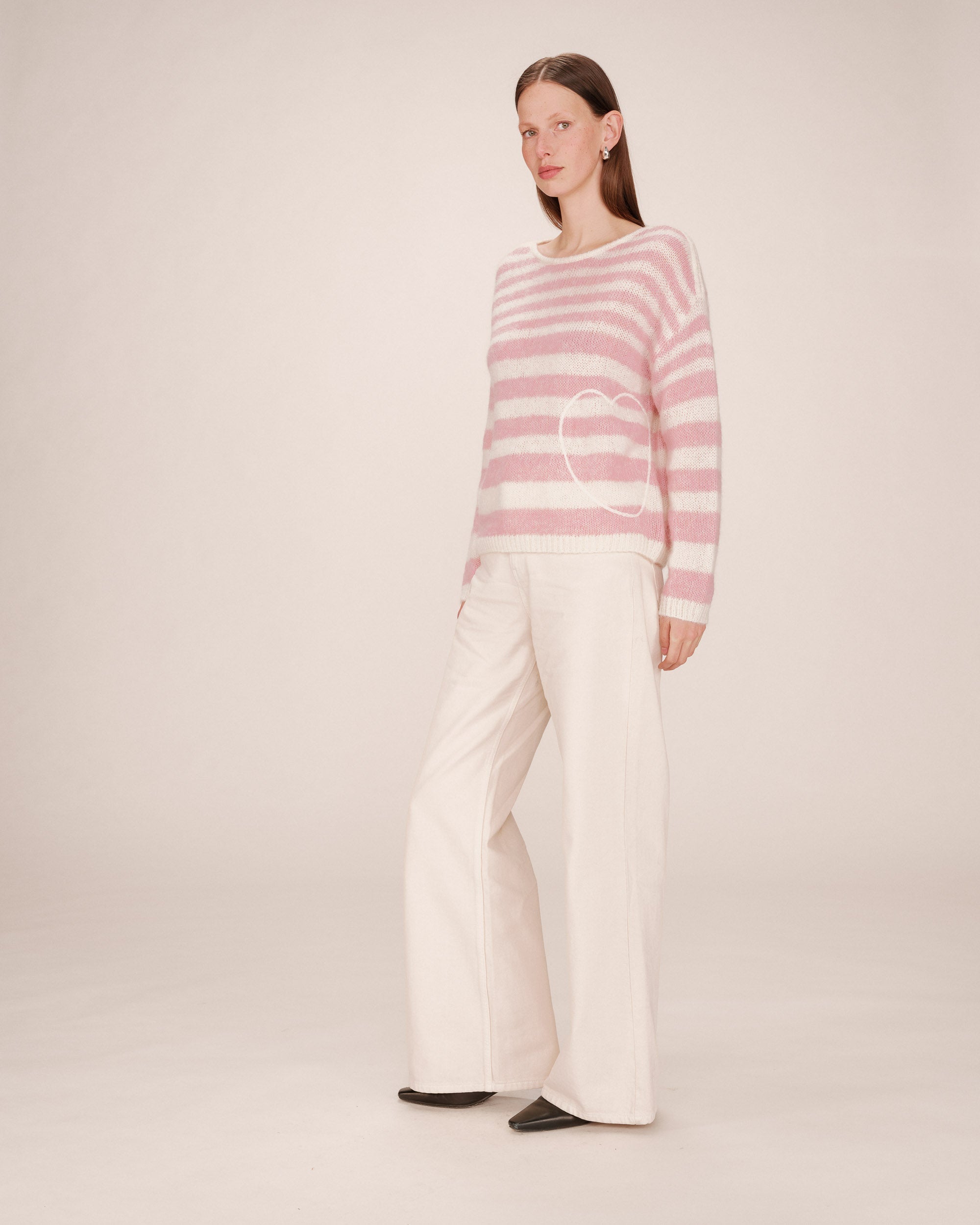 Crystal Pink Striped Jumper Sand