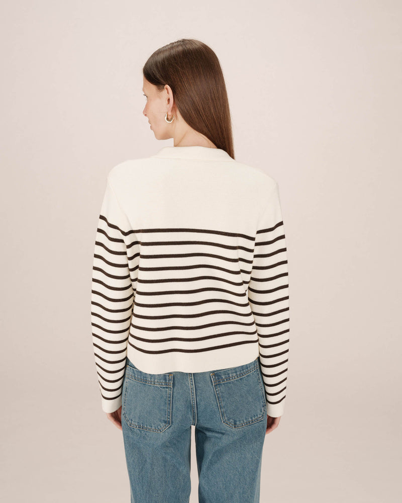 Ecru Sailor Buttoned Cardigan