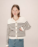 Ecru Sailor Buttoned Cardigan