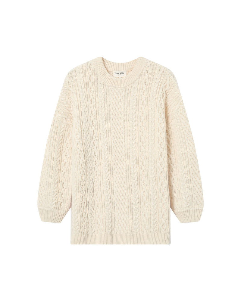 Saverio Ecru Oversized Sweater