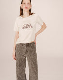 Camiseta Estampada Marfil Suave