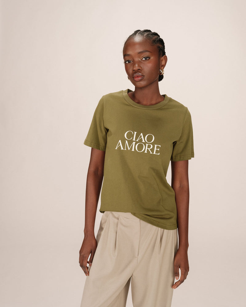 Olive Soft Printed T-Shirt