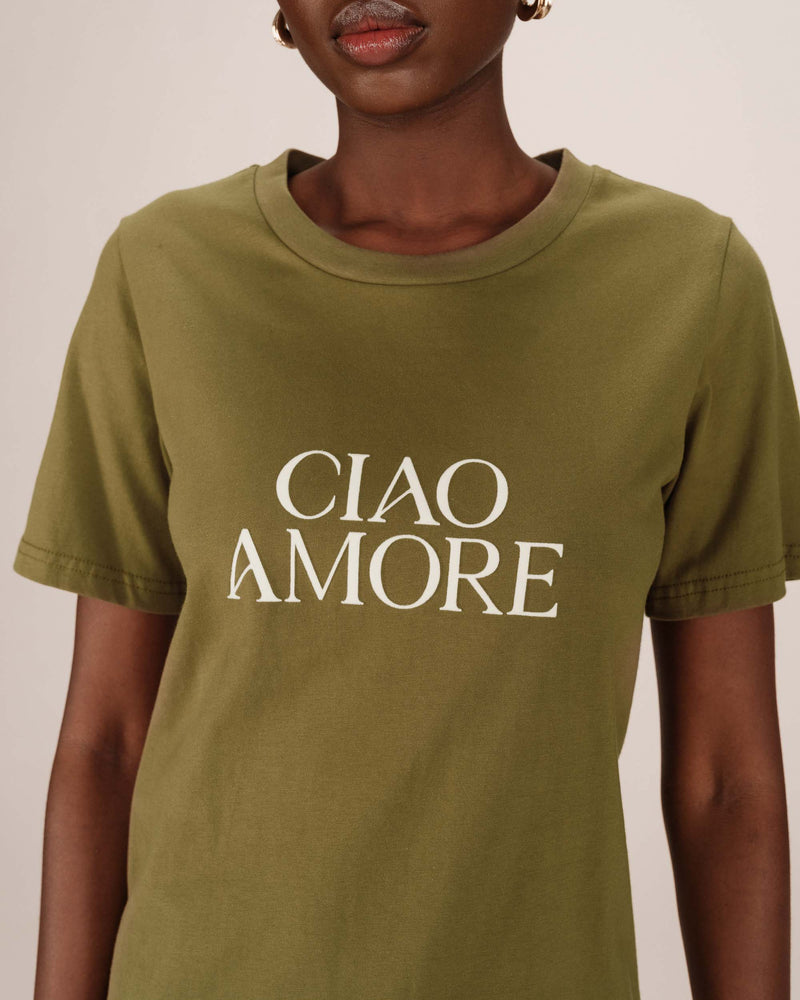 Olive Soft Printed T-Shirt