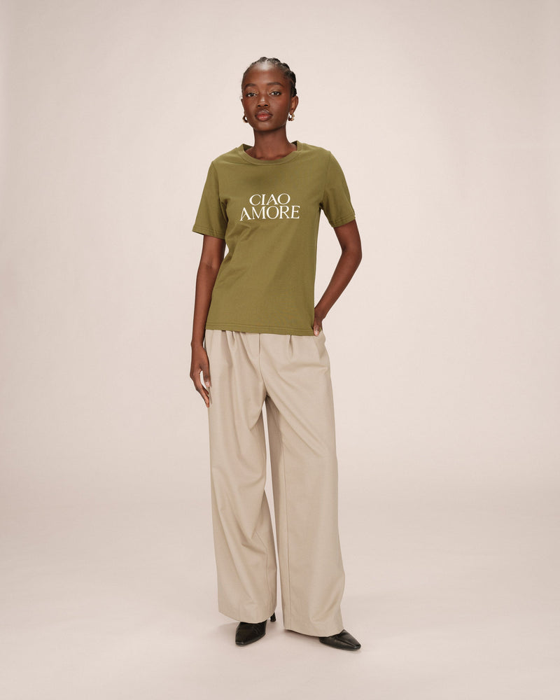 Olive Soft Printed T-Shirt