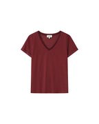 Burgundy V-Neck T-Shirt Space