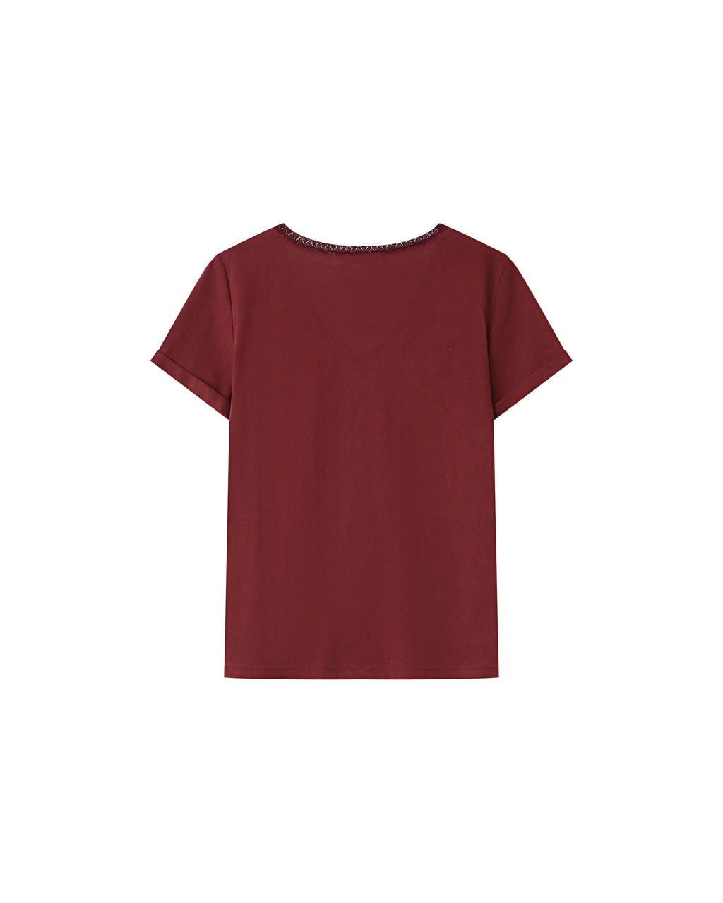 Burgundy V-Neck T-Shirt Space